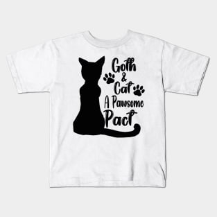 Goth & Cat: A Pawsome Pact Kids T-Shirt